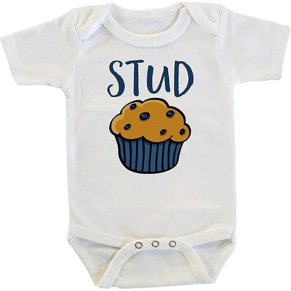 Stud Muffin Cute Punny Food Meme Onesie/Bodysuit