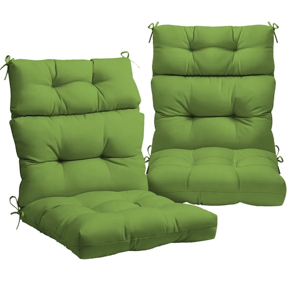 XXLYY Outdoor High Back Chair Cushions 2-Pack, 44”x22”x4” Waterproof Fade-Resistant Cushions with Ties for Adirondack & Rocking Chairs