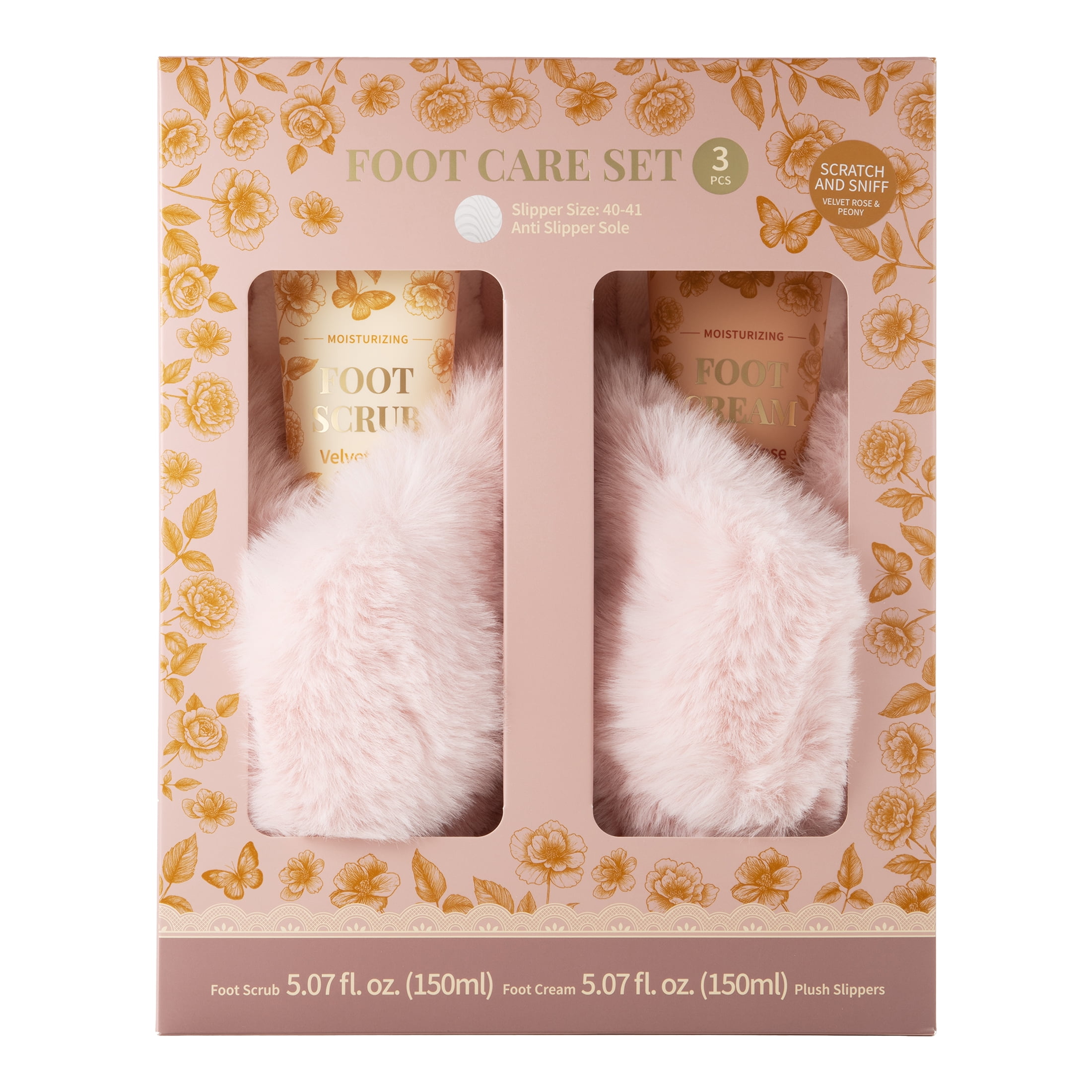 Foot Care Set, Velvet Rose and Peony Scent, 3 Pieces