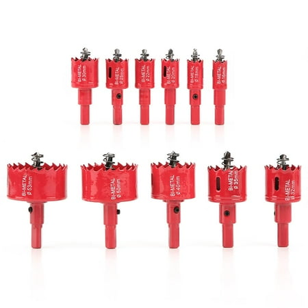 

Thinsont 11pcs/set 16-53mm M42 High Speed Steel Bi-Metal Holesaw Hole Saw with Core Drill Bit