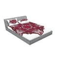 thumbnail image 2 of Ambesonne Tribal Fitted Sheet & Pillow Sham Set, Maroon Mandala, Full, Red, 2 of 2