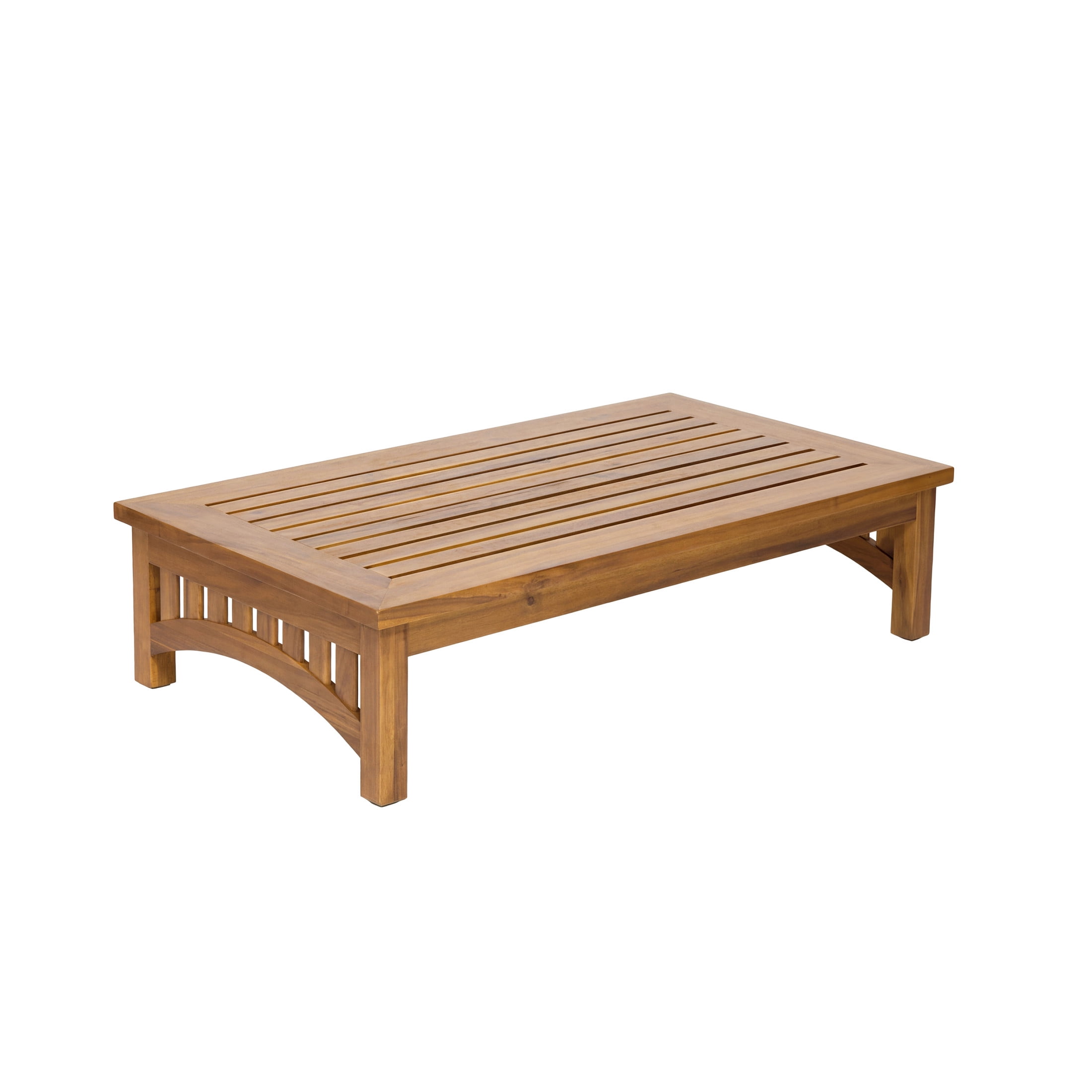 Christopher Knight Home 49" Mid-Century Outdoor Patio Acacia Wood Slatted Coffee Table, Natural