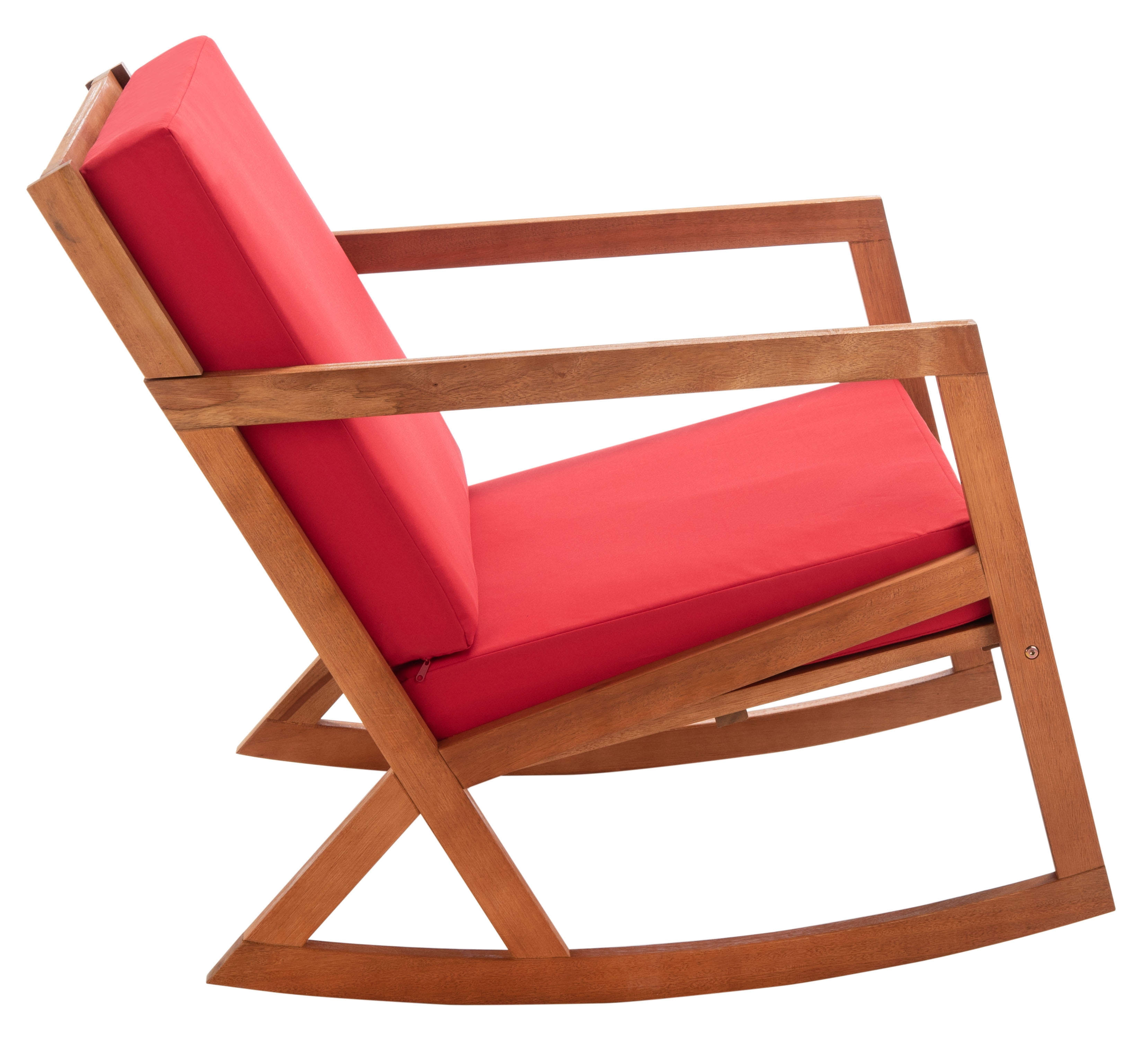SAFAVIEH Vernon Outdoor Patio Rocking Chair, Natural/Red
