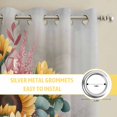 thumbnail image 6 of Sunflowers Kitchen Curtains Window Panels, Spring Botanical Yellow Floral Vases Retro Insulated Window Treatment Curtain, Grommet Curtains for Bedroom/Living Room/Bathroom, 2 Piece 52"Wx63"L, 6 of 8