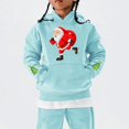 thumbnail image 2 of Mercatoo Girls Boys Christmas Hoodie Pullover Funny Santa Graphic Sweatshirt Long Sleeve Winter Warm Holiday Tops with Pocket, 2 of 5