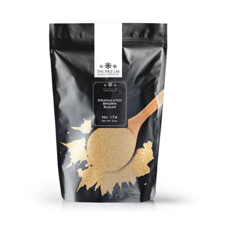 The Spice Lab Granulated Brown Sugar - All Natural Kosher Non GMO Gluten Free Sugar - 4 oz Resealable Bag - 5174