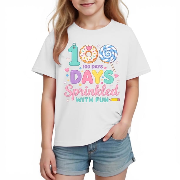 Camiseta Gráfica de Manga Corta Linda para Niños Camiseta Impresa Suave Transpirable para la Escuela Jugar Verano Diario