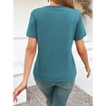 thumbnail image 5 of Womens Tops Short Sleeve Summer Tops For Women Casual Pleated Round Neck Business Womens T Shirts, 5 of 7