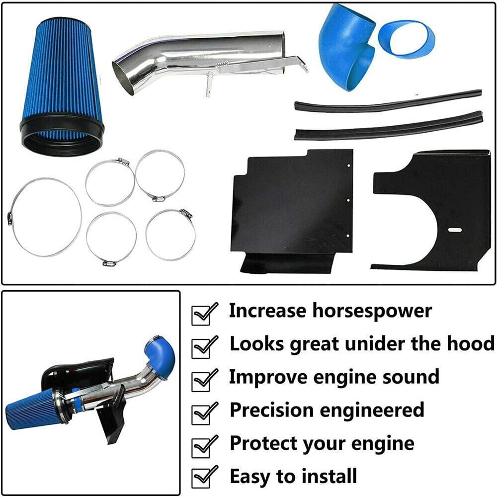 YIUIY 4" Cold Air Intake System & Heat Shield For 99-07 Chevy GMC V8 4.8L/5.3L/6.0L
