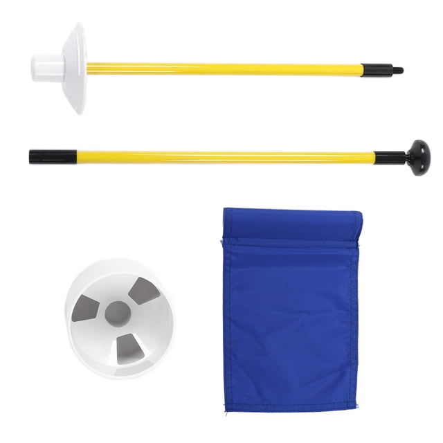Hole Pole Cup Flag, Putting Flagpoles Durable 2 Section Detachable Clean For Indoor For Training For Outdoor