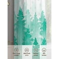 thumbnail image 6 of Winter Christmas Tree Sheer Curtains 63 inches Long, Snowflake Watercolor Teal Forest Light Filtering Sheer Window Curtains Rod Pocket Voile Drapes for Bedroom Living Room, 2 Panels 52"W x 63"L, 6 of 6