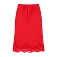 thumbnail image 4 of TIANZEN Elegant Satin Skirt With Lace Trim Detail Flowy Midi Length For Party And Evening Wear Metallic Skirts for Women, 4 of 4