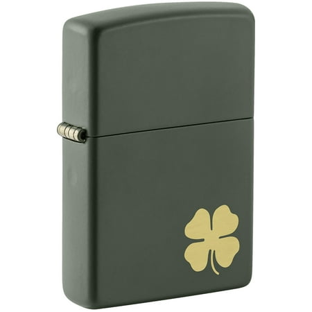 Zippo Four Leaf Clover Green Matte Pocket Lighter