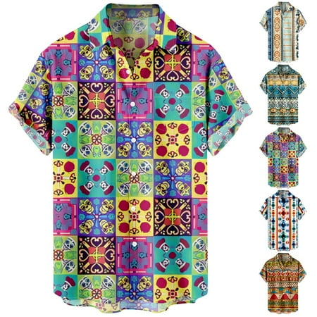 

Family Matching Casual Button Down Short Sleeve Hawaiian Shirt Print Soft Blouses Size 100-170/XXS-8XL