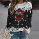 thumbnail image 3 of Suéteres navideños con estampado de copos de nieve, suéteres de cuello redondo y manga larga para mujer, suéteres de copa de vino, suéteres para mujer, 3 of 4