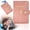 Pink, variant on Dark Blue Leather Travel Passport Case, Multi Slot ID Storage Wallet for Corporate Business Trips, Snap Button Vacation Document Holder (10.2cm/4.02in × 14.6cm/5.75in)