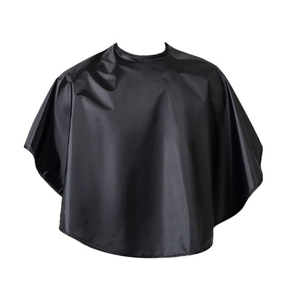 1 capa de tafetán de poliéster para peluquería, hombreras de peluquero impermeables, práctico delantal para teñir el cabello, herramientas de peluquería, suministros para peluquerías en casa, negro