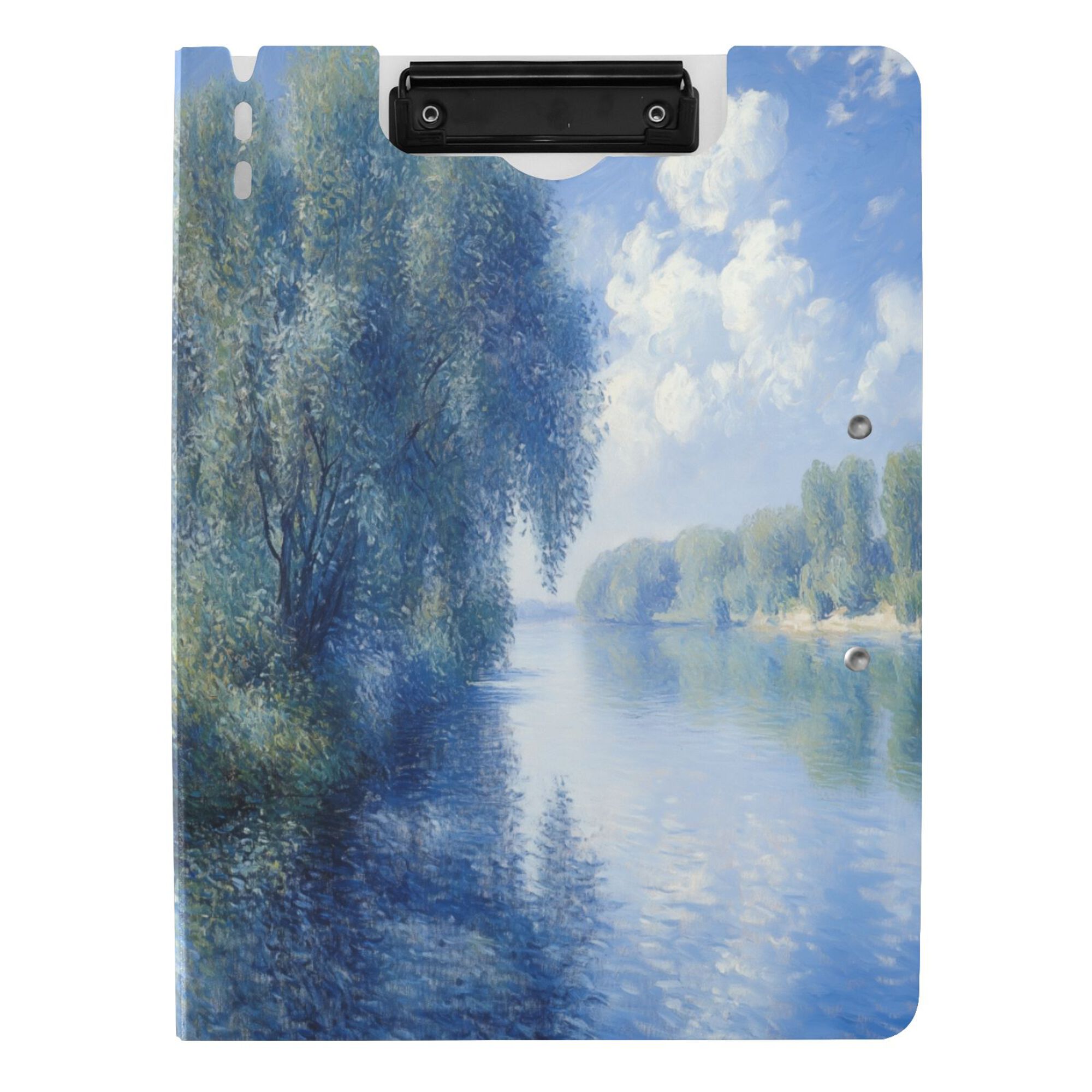 FORMRS A4 Clipboard Folder with Pen Holder Horizontal Foldable School Office Binder, Plants and River