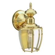 Design House Jackson 1-Light Wall Lantern for Indoor/Outdoor Use, Solid Brass