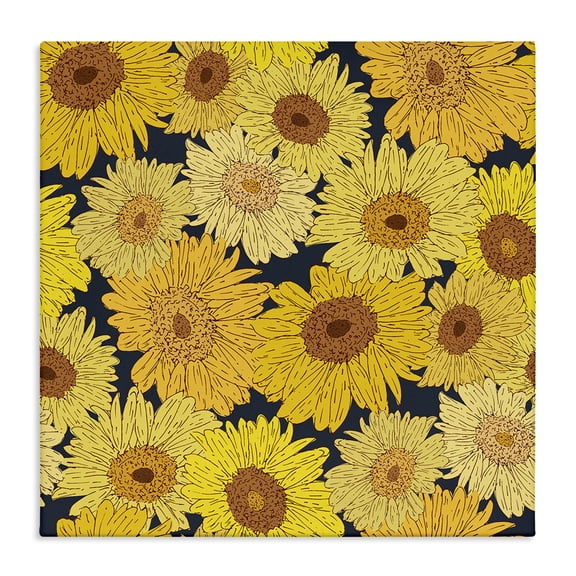 Stupell Industries Charming Country Sunflowers Pattern Floral Painting Wrapped Canvas Canvas Art Print Wall Art, 17 x 17