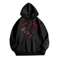 thumbnail image 3 of WEAIXIMIUNG Sweatshirts pour Femmes avec Poches Manches Longues Col Rond Poche Imprimé Cœur Saint-Valentin, 3 of 3