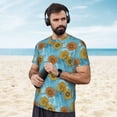 thumbnail image 4 of Wukai Sunflowers Print Men's Short-Sleeved Mesh T-Shirt,Quick-Dry Short Sleeve Workout T-Shirt-X-Large, 4 of 8