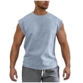 thumbnail image 4 of VBTAPA Big and Tall Tank Top for Men Fashion Casual Cap Sleeve Tops Summer Casual Workout Sleeveless T-Shirt Solid Basic Tee Undershirts Blue XXXXXL, 4 of 7