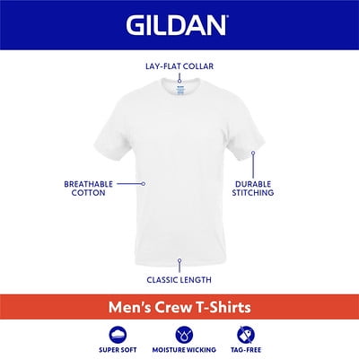 Gildan, Men's Crew T-Shirts, Small, Black/Sport Grey/Charcoal