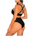 thumbnail image 4 of Bikini cómodo para mujer, conjunto sólido, traje de baño de dos piezas con sujetador relleno, traje de baño, ropa de playa OAVQHLG3B Store  lin121212, 4 of 4