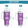 thumbnail image 3 of Christmas Snowflakes 30 oz Tumbler with Handle, Stainless Steel Vacuum Insulated Sports Water Bottle, Leak-proof Travel Coffee Mug Cup with Lid and Straw for Water, Iced Tea or Coffee, 3 of 6
