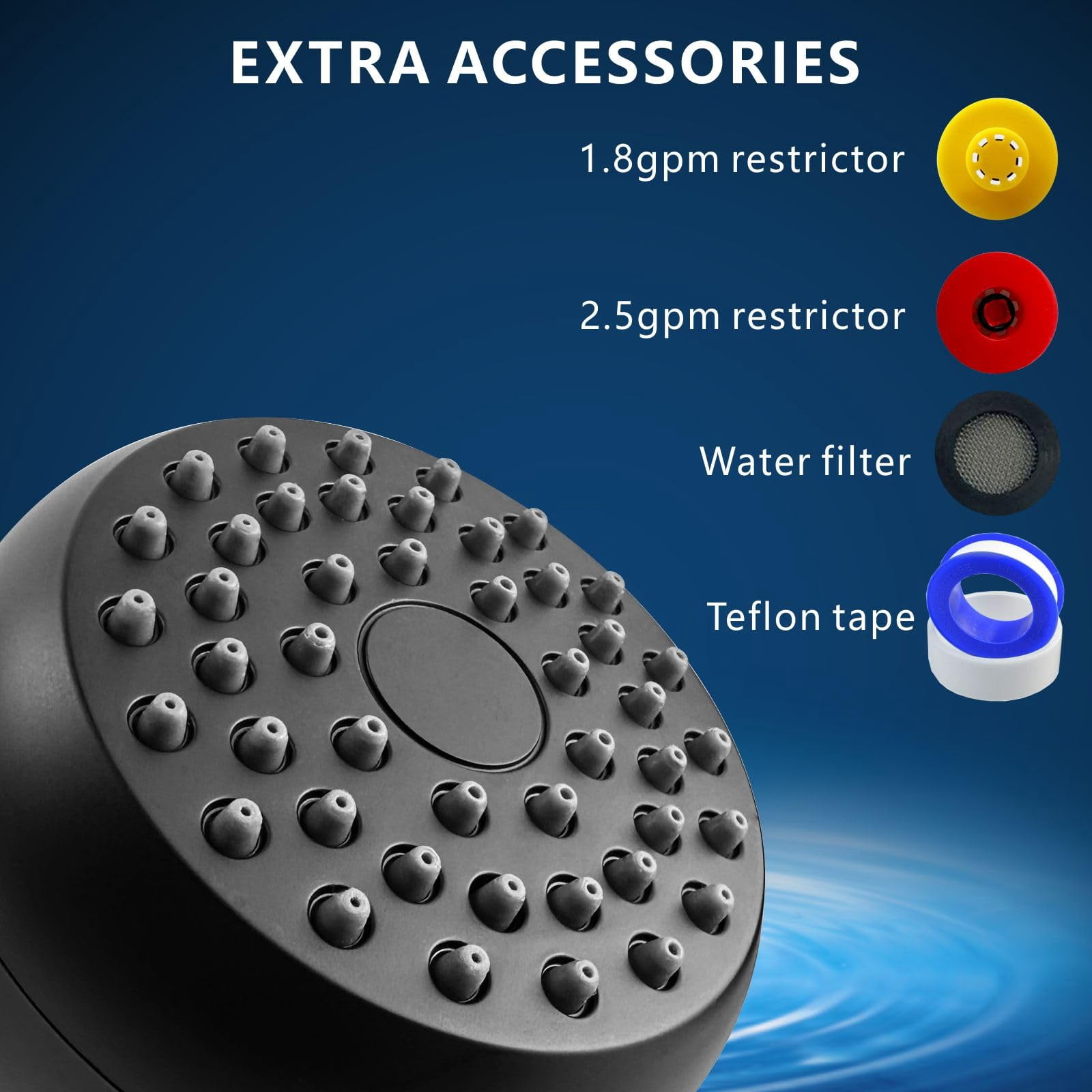 High Pressure Shower Head - Powerful Bathroom Pressure Boosting Showerhead - Perfect Universal Replacement for Rain Shower Heads