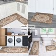thumbnail image 6 of Boho Light Brown Pattern Kitchen Rugs and Mats Sets Of 2, Funny Kitchen Decoration Rubber Backing Non-Slip Absorbent Mats for Sink Waterproof Runner Rug for Laundry Room 17x30+17x48inch, 6 of 7