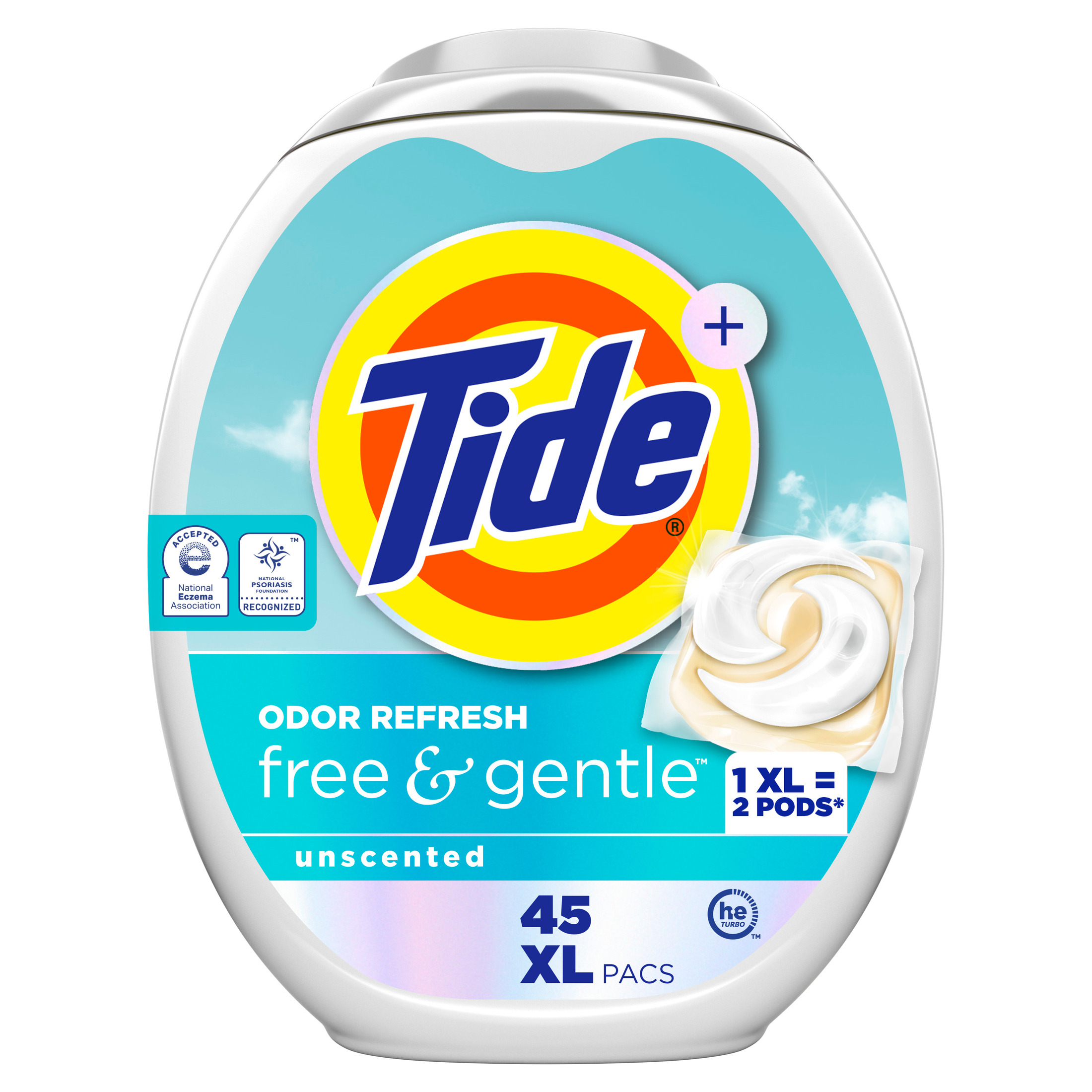 Tide Pods Free & Gentle Odor Refresh Hypoallergenic, 45 Count photo 1