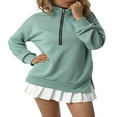 thumbnail image 3 of Sweat à Capuche Décontracté à Manches Longues pour Femmes avec Fermeture Éclair Quart Bleu m, 3 of 8