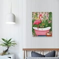 thumbnail image 4 of ONETECH  Flamingo in Bathtub Bathroom Canvas Prints Wall Decor Tropical Pink Flamingo Canvas Art Sign Canvas Poster Gifts for Home Toilet Bathroom Decor, 4 of 5