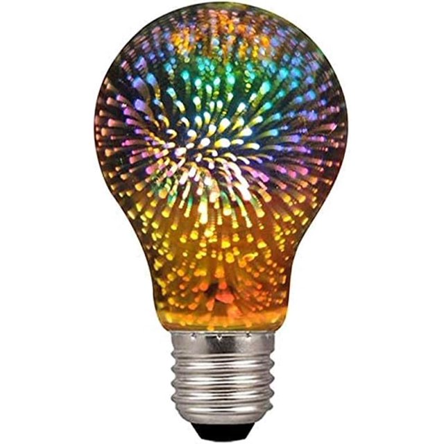 Bombilla de luz de fuegos artificiales, 5W E27 Bombillas LED Edison Fuegos artificiales 3D clásicos LED Luces de estado de ánimo decorativas para Bar Cafe (A60) brillar Electrónica