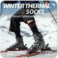 thumbnail image 2 of Mqamex 3-Pair Unisex Calf Wool Socks,Winter Outdoor Thermal Crew Socks,Black Moisture-Wicking Hiking Socks, 2 of 6