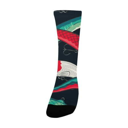 

Fishing Lures seamless pattern Women s Custom Socks (Made In USA)