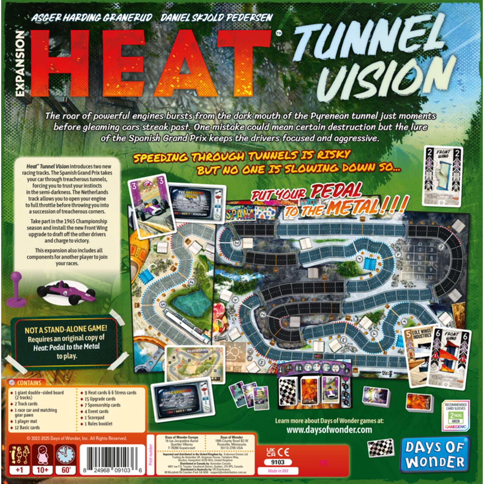 Heat: Tunnel Vision Family Racing Board Game Expansion for Ages 10+, Asmodee