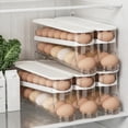 thumbnail image 4 of Dispensador de huevos con tapa - Organizador transparente de huevos para nevera, caja de almacenamiento para refrigerador con diseño deslizante para puerta lateral, apilable y fácil acceso, 4 of 4