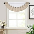 thumbnail image 4 of Alishomtll Linen Valance Farmhouse Boho Button Kitchen Curtains ,Rod Pocket,18"L x 52"W, White Linen, 4 of 10