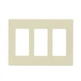 thumbnail image 2 of Leviton 3895349 Decora Plus Almond 3 Gang Polycarbonate Rocker Screwless Wall Plate, 2 of 2