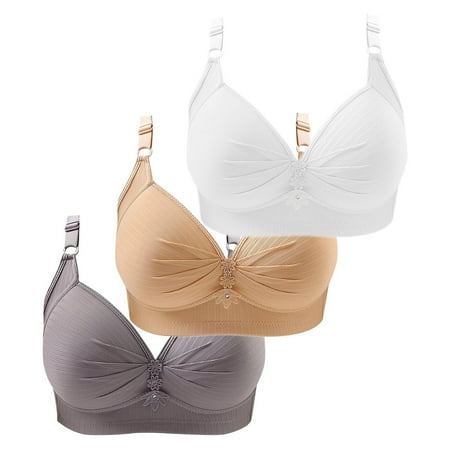 Pxiakgy Push Up Bras for Women Thin Laceless Ring Comfortable Breathability Underwear Large Size Brater Buckle Female Bra Deep V Neck Vest Bralette Wireless Seamless Bra Light Blue 3Xl