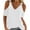 White, variant on Jacenvly 2024 short sleeve summer shirts for women Fashion Women Summer T-Shirt Shirt Cold Shoulder Pullover Blouse Solid Tops Quick drying Off Shoulderv neck t shirts plus size tops White