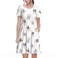 thumbnail image 1 of Daiia Robes pour Femmes à Imprimé Chien Bbaseball 2025 Robes Tendance à Manches Courtes Décontractées Amples et Fluides Maxi Robes de Soleil, 1 of 6