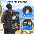 thumbnail image 5 of ManyFun Double Cat Backpack Carrier with Wheels Pet Carrier for Cat Small Dog Traveling Picnic Black, 5 of 10