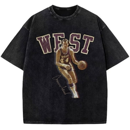 Jerry West Tribute T-Shirt The Logo Basketball Custom Fan Made Art Vintage Tee