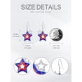 thumbnail image 4 of CACA LADY 4th of July Patriotic Earrings 925 Sterling Silver Red White and Blue American Flag Star Dangle Earrings Independence Day Women's Jewelry Gift (Silver Star), 4 of 6