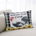thumbnail image 2 of Vintage Rooster Throw Pillow Cover 20 x 36 Inch Decorative Pillow Cover Pastoral Sunflower Black White Plaid Lumbar Pillowcase Seasonal Rectangle Cushion Case for Couch Sofa Bed Living Room, 2 of 7