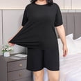 thumbnail image 6 of Aezemi Women Plus Size Sleep Set 2 Piece Fashion Short Sleeve Tops Shorts Summer Spring Home Comfy Casual Pajama Sets for Women 3XL, 6 of 8